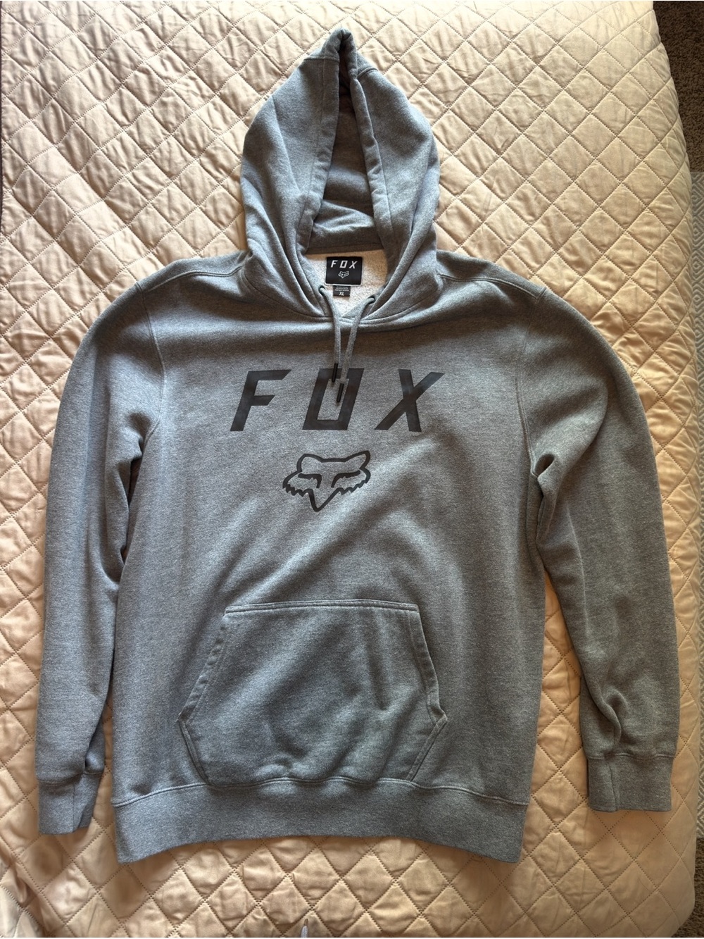 Fox Grey Hooded Pullover with Fox Head Logo